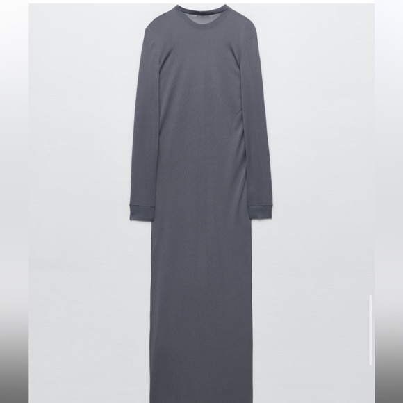 Zara Grey Sheer Dress - Picture 5 of 12